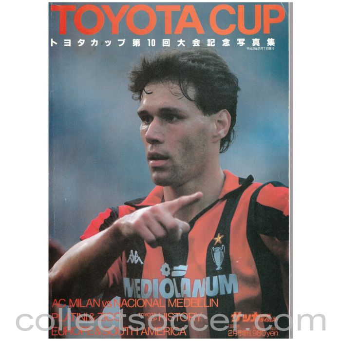 1989 Toyota Cup Programme AC Milan v Medellion 10th anniversary issue