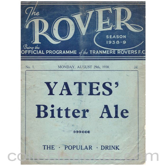 1938 Tranmere Rovers v Millwall Official Programme