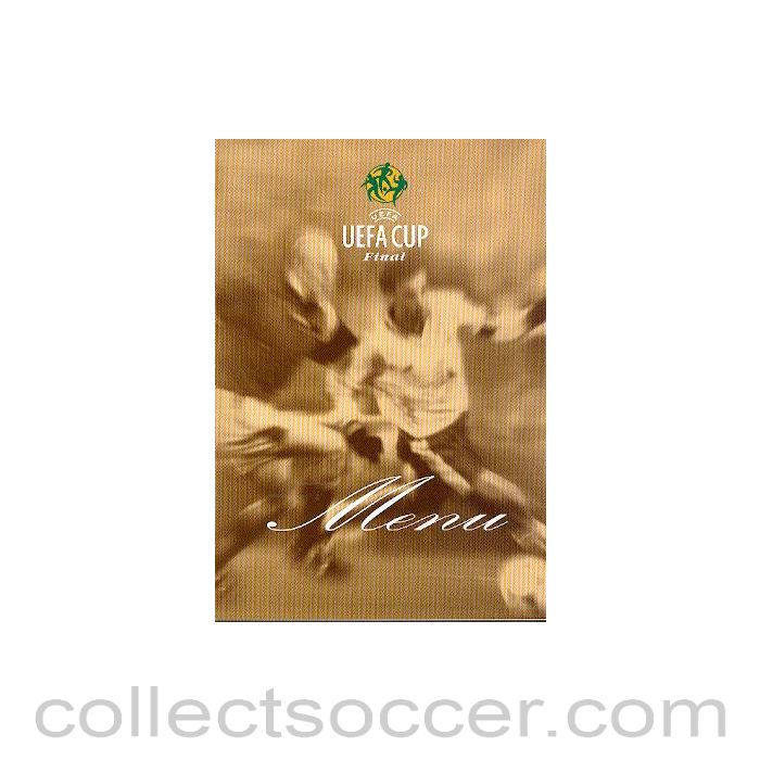 2000 Uefa Cup Final Official VIP Menu 17/05/2000