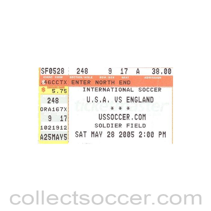 2005 - USA v England ticket 28/05/2005 at Soldier Field