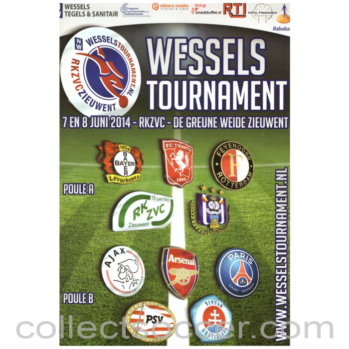 2014 Wessels Tournament Football Programme Arsenal, PSG