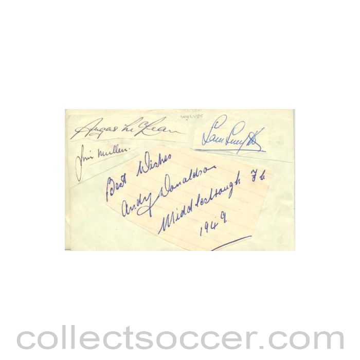 Wolverhmpton Wanderers and Derby County old autographs